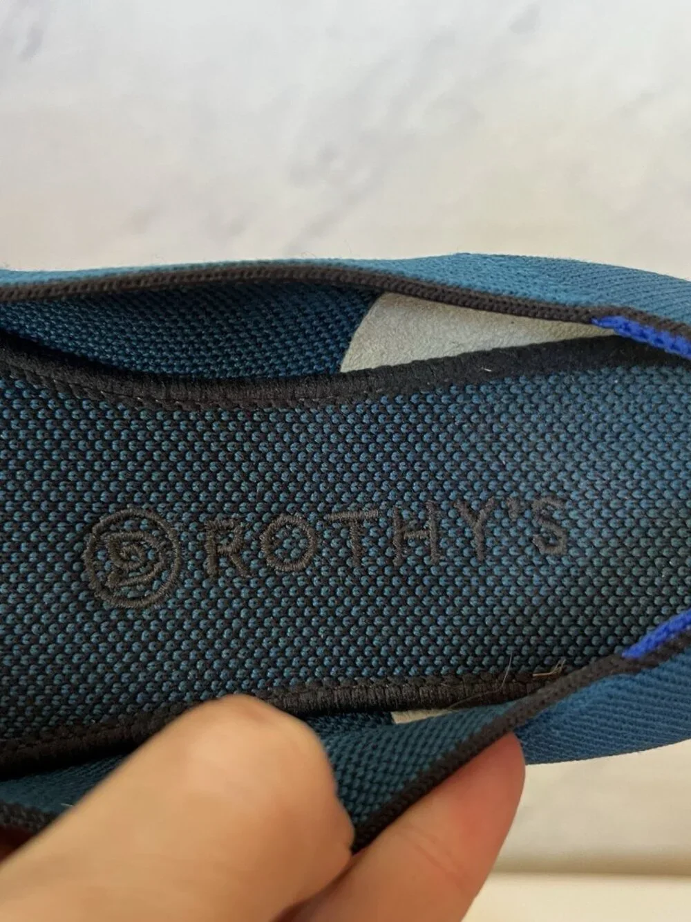 Rothy's The Flat Teal Blue Knit Round Toe Washable Walking Shoes Women's 10.5
